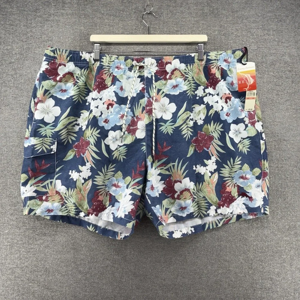 Tommy Bahama Relax Naples Ikebana Swin Trunks Men Size 3XB Blue Hawaiian NEW $78